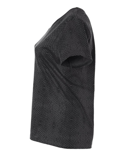 LAT Women's Curvy Collection Fine Jersey Tee 3816 #color_Black Reptile
