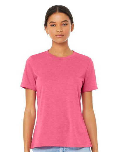 BELLA + CANVAS Women’s Relaxed Fit Triblend Tee 6413 #colormdl_Charity Pink Triblend