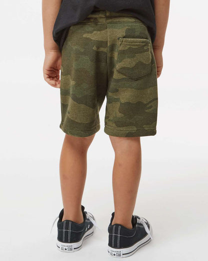 Independent Trading Co. Toddler Lightweight Special Blend Fleece Shorts PRM11SRT #colormdl_Forest Camo Heather