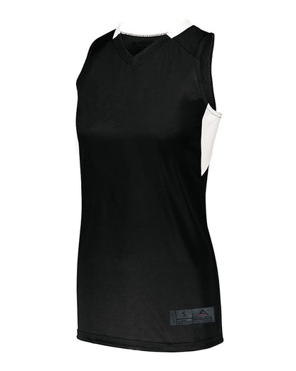 Augusta Sportswear Women's Step-Back Basketball Jersey 1732 #color_Black/ White