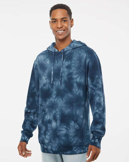 Independent Trading Co. Midweight Tie-Dyed Hooded Sweatshirt PRM4500TD #colormdl_Tie Dye Navy