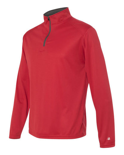 Badger B-Core Quarter-Zip Pullover 4102 #color_Red/ Graphite