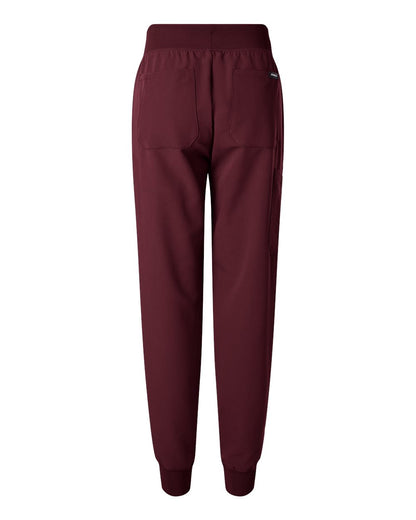 Jaanuu Women's Silex Knit-Waist Scrub Joggers W20003 #color_Burgundy