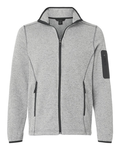 North End Men's Jasper Full-Zip Fleece Jacket NE730 #color_Grey/ White