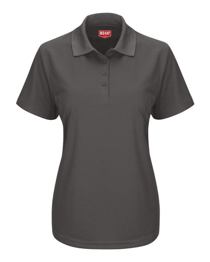 Red Kap Women's Performance Knit Pocketless Core Polo SK97 #color_Charcoal