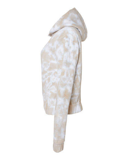 MV Sport Women's Sueded Fleece Tie-Dyed Crop Hooded Sweatshirt W23718 #color_Atmosphere