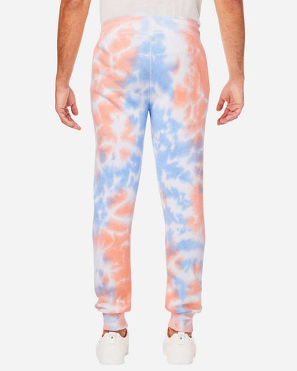 J. America Unisex Tie-Dyed Fleece Joggers 8884 #colormdl_Sunset Tie Dye