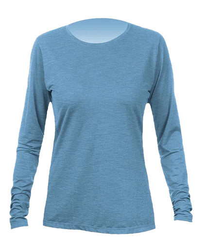 ANETIK Women's Breeze Tech Long Sleeve T-Shirt WSBRZL0 #color_Bahama Heathered