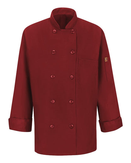 Chef Designs Women's Mimix™ Chef Coat with OilBlok 041X #color_Fireball Red