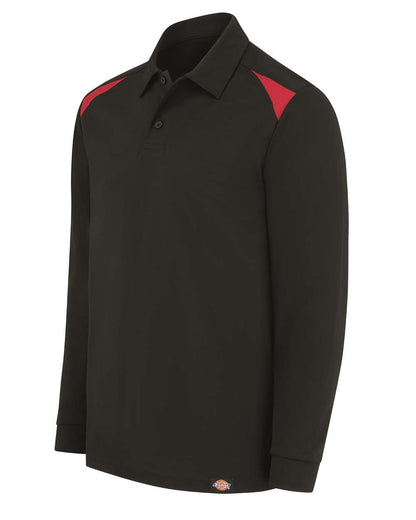 Dickies Team Performance Long Sleeve Shirt LL66 #color_Black/ English Red