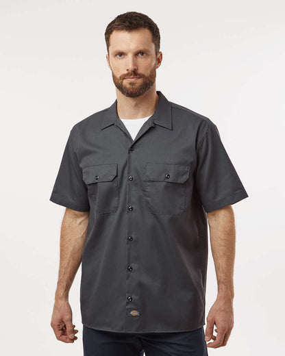 Dickies Men's Tall Short Sleeve Work Shirt 2574T #colormdl_Charcoal