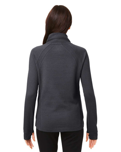 North End Women's Rhythm Waffle Cross-Neck Pullover NE200W #colormdl_Carbon