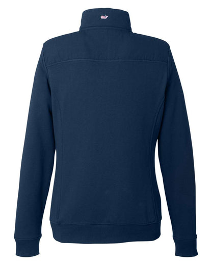 vineyard vines Women’s Collegiate Shep Quarter-Zip Sweatshirt K002795 #color_Vineyard Navy