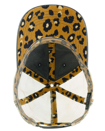 Infinity Her Women's Washed Mesh-Back Cap TESS #color_Black/ Leopard
