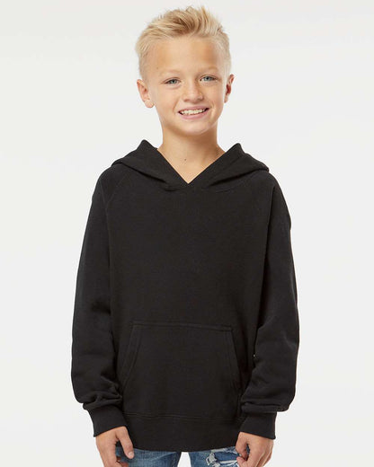 Independent Trading Co. Youth Lightweight Special Blend Raglan Hooded Sweatshirt PRM15YSB #colormdl_Black