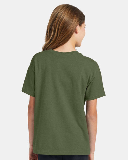 Hanes Ecosmart™ Youth T-Shirt 5370 #colormdl_Heather Green