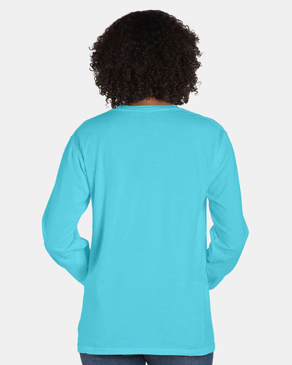 ComfortWash by Hanes Unisex Garment-Dyed Long Sleeve T-Shirt With a Pocket GDH250 #colormdl_Freshwater