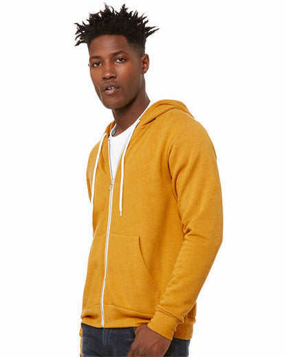 BELLA + CANVAS Sponge Fleece Full-Zip Hoodie 3739 #colormdl_Heather Mustard