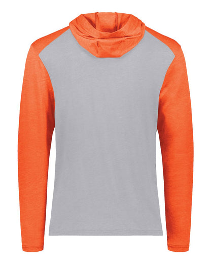 Augusta Sportswear Unisex Gameday Vintage Hooded T-Shirt 6884 #color_Grey Heather/ Orange Heather