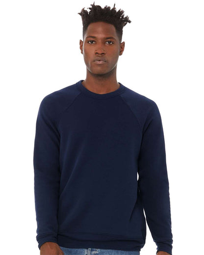 BELLA + CANVAS Sponge Fleece Raglan Crewneck Sweatshirt 3901 #colormdl_Navy