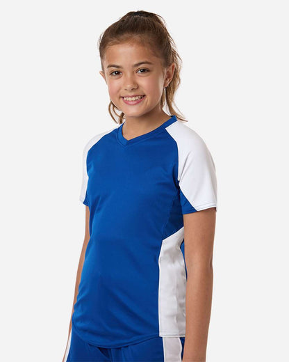 Augusta Sportswear Girls' Cutter Jersey 1523 #colormdl_Royal/ White