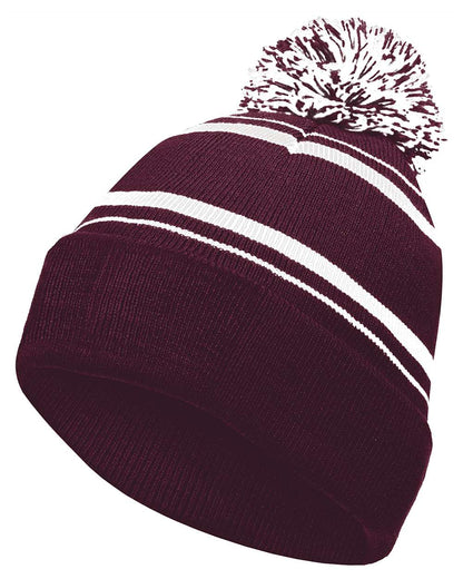 Holloway 8 1/2" Homecoming Beanie 223860 #color_Maroon/ White