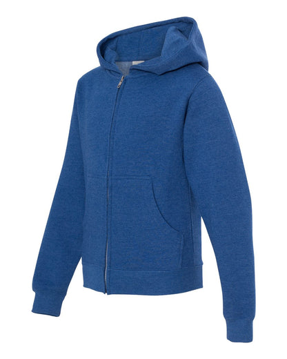 Independent Trading Co. Youth Midweight Full-Zip Hooded Sweatshirt SS4001YZ #color_Royal Heather