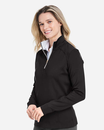 Fairway & Greene Women's Wells Tech Quarter-Zip Pullover F12250 #colormdl_Black/ White