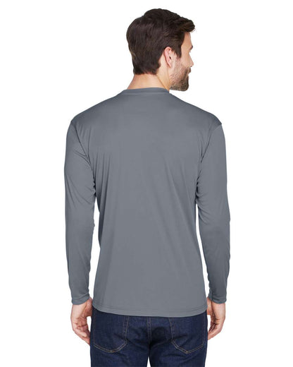 UltraClub Men's Cool & Dry Sport Long Sleeve Performance Interlock T-Shirt 8422 #colormdl_Charcoal