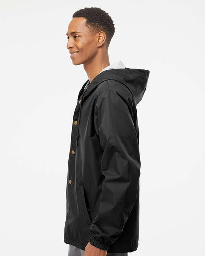 Independent Trading Co. Water-Resistant Hooded Windbreaker EXP95NB #colormdl_Black