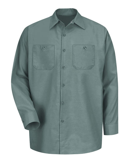 Red Kap Men's Industrial Long Sleeve Work Shirt SP14 #color_Light Green