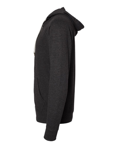 Independent Trading Co. Unisex Icon Lightweight Loopback Terry Full-Zip Hooded Sweatshirt SS1000Z #color_Charcoal Heather