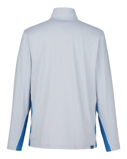 Puma Golf Men's Mesa Stripe Quarter-Zip Pullover PG410 #color_Lake Blue/ Bright White