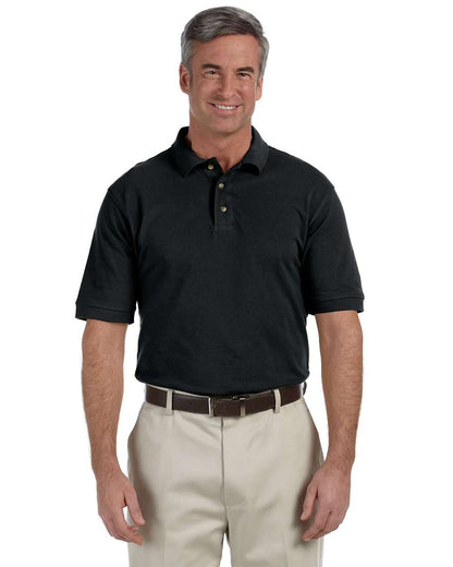 Harriton Men's Tall Cotton Pique Polo M200T #colormdl_Black