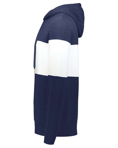 Holloway Men's All-American Fleece Colorblocked Hooded Sweatshirt 229563 #color_Navy Heather/ White