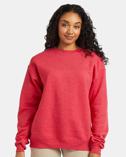 Hanes Unisex EcoSmart® Crewneck Sweatshirt P160 #colormdl_Heather Red