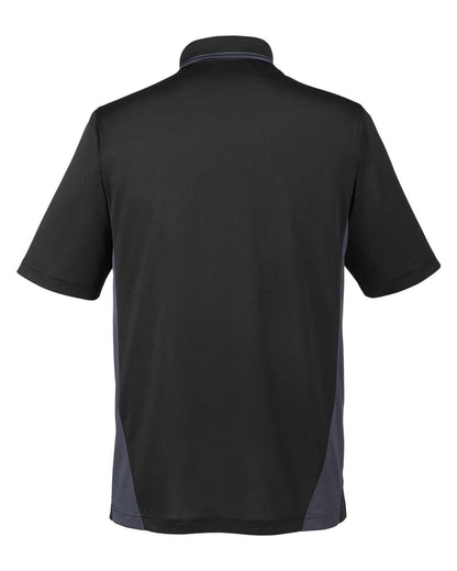 Harriton Men's Flash Snag Protection Plus IL Colorblock Polo M386 #color_Black/ Dark Charcoal