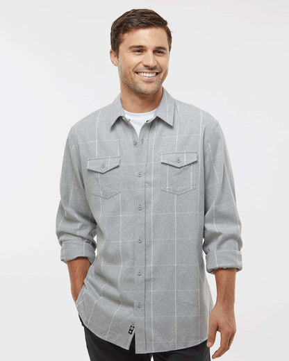 Burnside Yarn-Dyed Long Sleeve Flannel Shirt 8210 #colormdl_Grey/ White