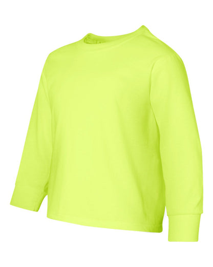 JERZEES Youth Dri-Power® Long Sleeve 50/50 T-Shirt 29BLR #color_Safety Green