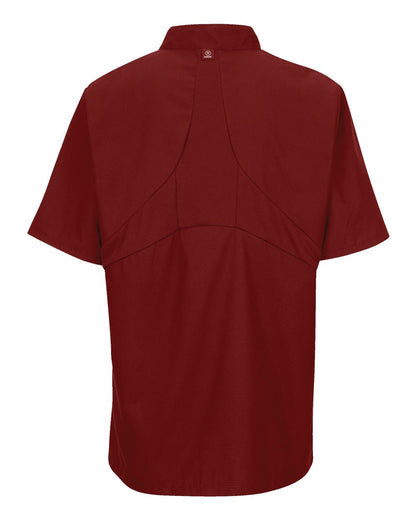Chef Designs Mimix™ Short Sleeve Chef Coat with OilBlok 046X #color_Fireball Red