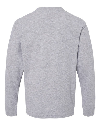 Next Level Youth Cotton Long Sleeve T-Shirt 3311 #color_Heather Grey