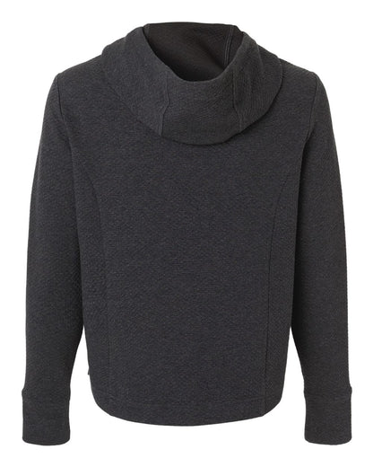 North End Women's Spirit Textured Hooded Pullover NE729W #color_Black Heather