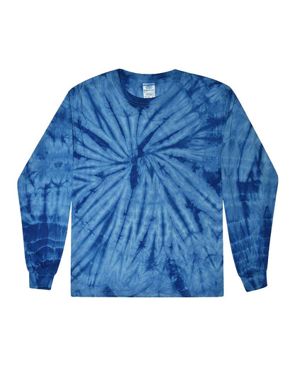 Colortone Youth Tie-Dyed Long Sleeve T-Shirt 2000Y #color_Spider Royal