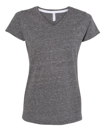 LAT Women's Harborside Mélange V-Neck Tee 3591 #color_Smoke Melange