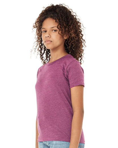 BELLA + CANVAS Youth CVC Jersey Tee 3001YCVC #colormdl_Heather Magenta