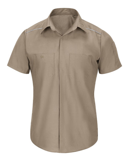 Red Kap Men's Tall Short Sleeve Pro Airflow Work Shirt SP4AT #color_Khaki