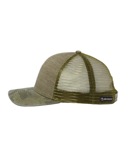 DRI DUCK Pique Trucker Cap 3358 #color_Olive/ Camo