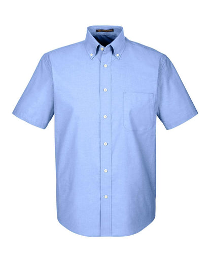 Harriton Men's Oxford Short Sleeve with Stain-Release M600S #color_Light Blue