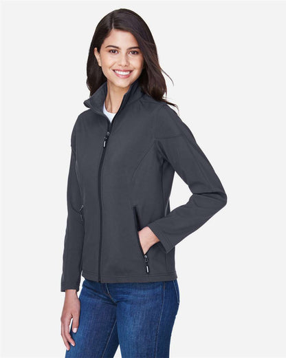 CORE365 Women's Cruise Two-Layer Fleece Bonded Soft Shell Jacket 78184 #colormdl_Carbon