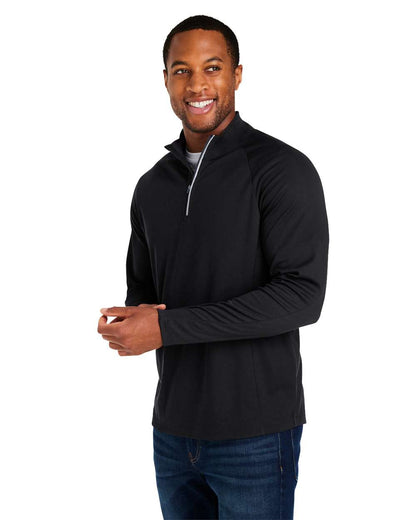 CORE365 Men's Origin Performance Pique Quarter-Zip Pullover CE418 #colormdl_Black/ Carbon
